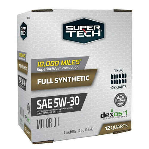 Super Tech Full Synthetic SAE 5W-30 Motor Oil, 12 Quart Bag (3 gallons) EasyOptionXY LLC