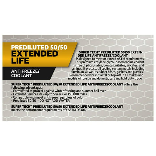 Super Tech Extended Life Prediluted 50/50 AF/Coolant EasyOptionXY LLC