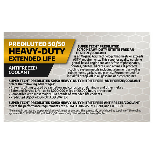 Super Tech Prediluted 50/50 Heavy-Duty Extended Life Antifreeze/Coolant, 1 Gallon EasyOptionXY LLC
