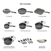 Tramontina Primaware 18 Piece Non-stick Cookware Set, Steel Gray EasyOptionXY LLC