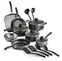 Tramontina Primaware 18 Piece Non-stick Cookware Set, Steel Gray EasyOptionXY LLC