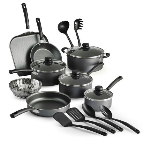 Tramontina Primaware 18 Piece Non-stick Cookware Set, Steel Gray EasyOptionXY LLC