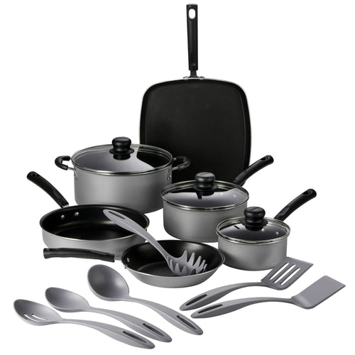 Tramontina 15 Pc Cookware Set Silver Aluminum Nonstick EasyOptionXY LLC