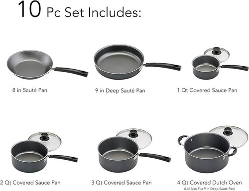 Tramontina Primaware Non-stick Cookware Set, 10 Piece EasyOptionXY LLC