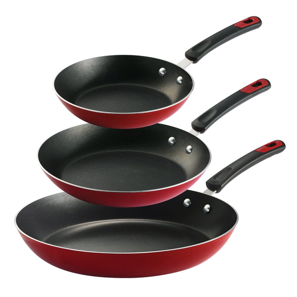 Tramontina Everyday 3 Pk Aluminum Nonstick Fry Pans Metallic Red EasyOptionXY LLC