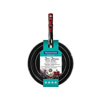 Tramontina Everyday 3 Pk Aluminum Nonstick Fry Pans Metallic Red EasyOptionXY LLC