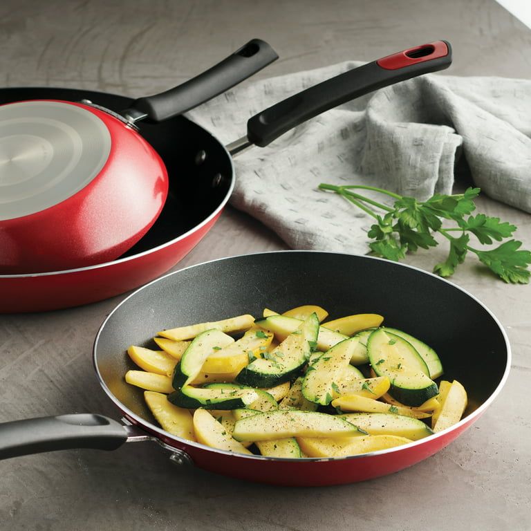 Tramontina Everyday 3 Pk Aluminum Nonstick Fry Pans Metallic Red EasyOptionXY LLC