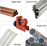 Heavy Duty Canvas Bag 3 Pcs Tubing Cutters Kit with 3/16 to 1-1/4" Pipe Cutter, 1/8 to 7/8" Mini Tube Cutter for Metal Pipes