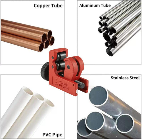 Heavy Duty Canvas Bag 3 Pcs Tubing Cutters Kit with 3/16 to 1-1/4" Pipe Cutter, 1/8 to 7/8" Mini Tube Cutter for Metal Pipes