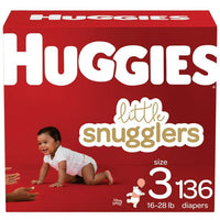 Huggies Little Snugglers Hypoallergenic and Latex-Free Diapers Size 3; Count 136 EasyOptionXY LLC