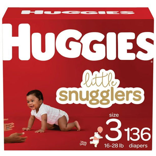 Huggies Little Snugglers Hypoallergenic and Latex-Free Diapers Size 3; Count 136 EasyOptionXY LLC