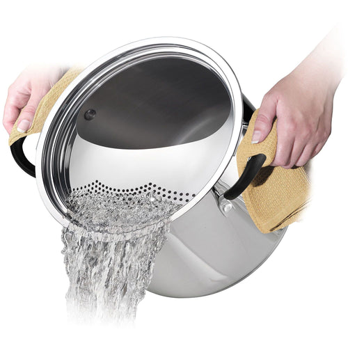 Tramontina Lock-N-Drain Stainless Steel 6 Quart Covered Stock Pot, 3 Count EasyOptionXY LLC