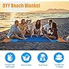 DYYBeach Blanket, Extra Large Oversized 10'X 9' for 7 Adults Soft Beach Mat, Lightweight & Durable with 6 Stakes & 6 Pockets, Waterproof Sandless Picnic Mat Easy to fold for Travel, Camping, Hiking