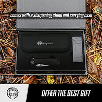The Peasant Folding Pocket Knife Giftset for Men and Women (Silver and Black) Holtzman's Gorilla Survival