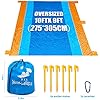 DYYBeach Blanket, Extra Large Oversized 10'X 9' for 7 Adults Soft Beach Mat, Lightweight & Durable with 6 Stakes & 6 Pockets, Waterproof Sandless Picnic Mat Easy to fold for Travel, Camping, Hiking