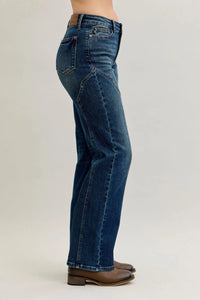 Judy Blue Full Size Seam Detail Straight Leg Jeans HTO Apparel