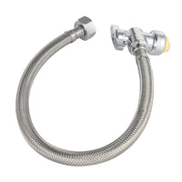 18" 1/2" Push x 1/2" FIP Faucet Hose Connector,1/4-Turn, Angle Plumbingsell