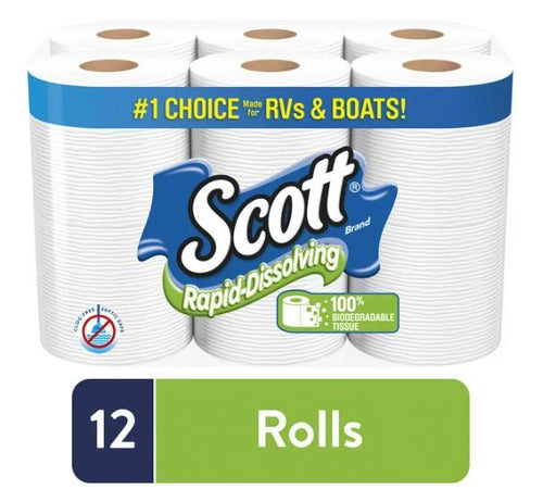 Scott Rapid-Dissolving Toilet Paper, 12 Regular Rolls EasyOptionXY LLC