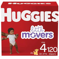 Huggies Little Movers Wetness Indicator Hypoallergenic Diapers Size 4; Count 120 EasyOptionXY LLC