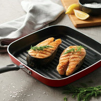 Tramontina EveryDay 11 in Aluminum Nonstick Square Grill Pan Red EasyOptionXY LLC