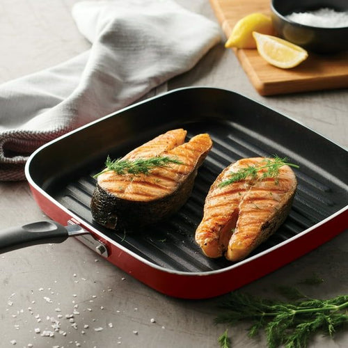 Tramontina EveryDay 11 in Aluminum Nonstick Square Grill Pan Red EasyOptionXY LLC