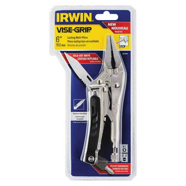 Irwin Vise-Grip 6 in. Steel Long Nose Multi-Tool Pliers Silver 1 pk EasyOptionXY LLC