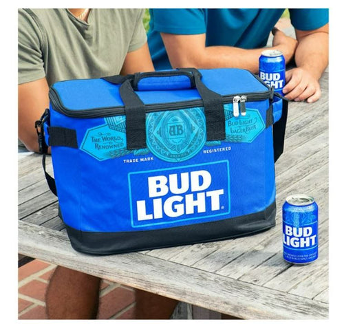 Bud Light Soft Sided Cooler Beverage Bag with Token Key Chain - Blue EasyOptionXY LLC
