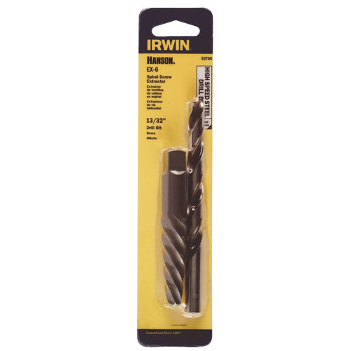 IRWIN HANSON EX-6 Spiral Extractor and 12/32" Drill Bit Set, 53706 EasyOptionXY LLC