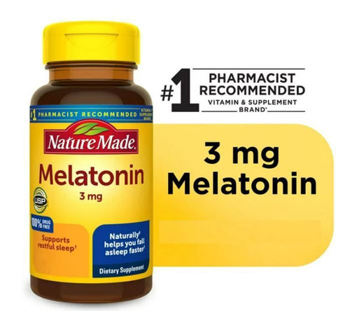 Nature Made Melatonin 3 mg Tablets, 100% Drug Free Sleep Aid for Adults, 60 Count EasyOptionXY LLC
