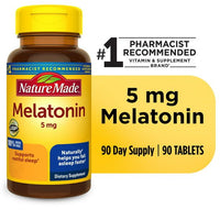 Nature Made Melatonin 5 mg Tablets, 100% Drug Free Sleep Aid for Adults, 90 Count EasyOptionXY LLC