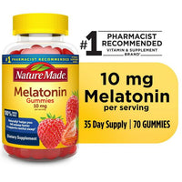 Nature Made Melatonin 10mg per serving Gummies, 100% Drug Free Sleep Aid, 70 Count EasyOptionXY LLC