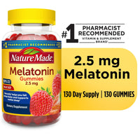 Nature Made Melatonin 2.5 mg Gummies, 100% Drug Free Sleep Aid for Adults, 130 Count EasyOptionXY LLC
