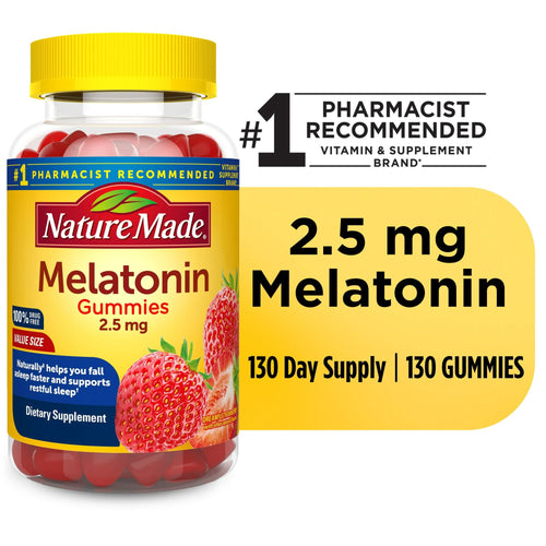 Nature Made Melatonin 2.5 mg Gummies, 100% Drug Free Sleep Aid for Adults, 130 Count EasyOptionXY LLC