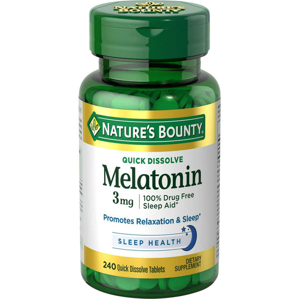Nature's Bounty Melatonin Supplement, 3mg, 240 Quick Dissolve Tablets EasyOptionXY LLC