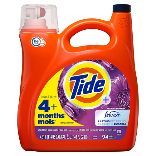 Tide Plus Febreze Spring & Renewal Liquid Laundry Detergent, 94 Loads, 146 oz EasyOptionXY LLC