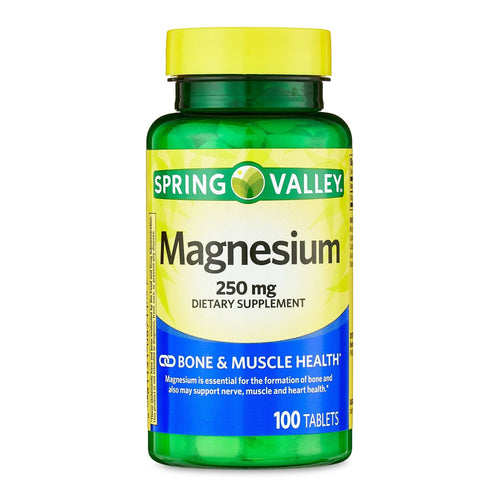 Spring Valley Magnesium Bone & Muscle Health Dietary Supplement Tablets, 250 mg, 100 Count EasyOptionXY LLC
