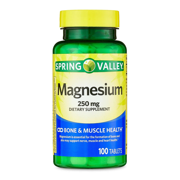 Spring Valley Magnesium Bone & Muscle Health Dietary Supplement Tablets, 250 mg, 100 Count EasyOptionXY LLC