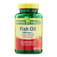 Spring Valley Omega-3 Fish Oil Soft Gels, Heart Health Dietary Supplement, 1000 mg, 60 Count EasyOptionXY LLC