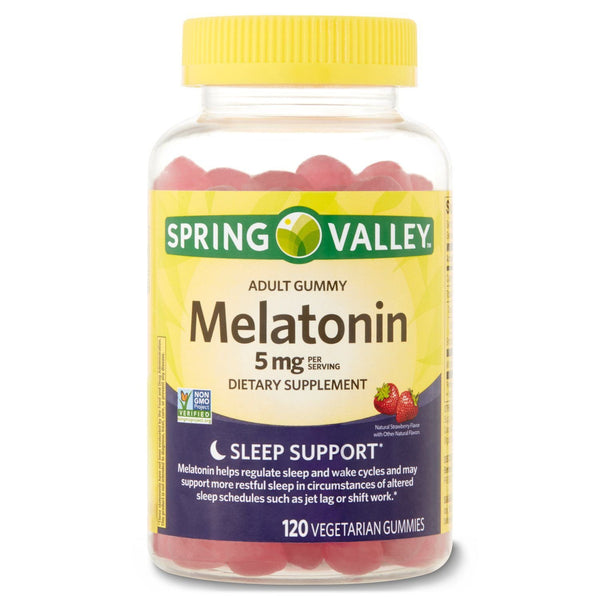 Spring Valley Non GMO Melatonin Dietary Supplement Gummies, Strawberry, 5 mg, 120 Count EasyOptionXY LLC
