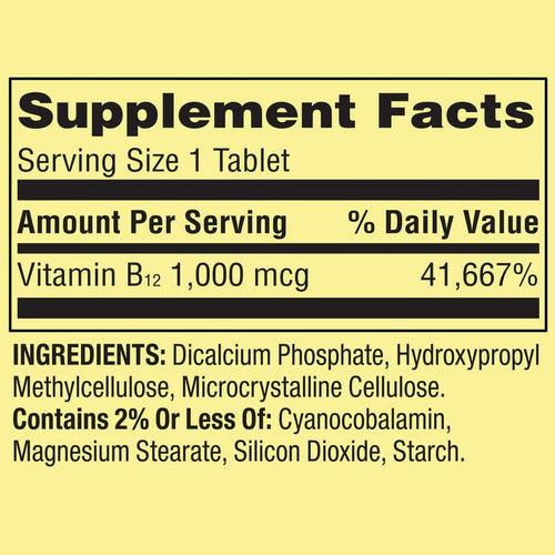 Spring Valley Timed-Release Vitamin B12 Tablets, 1,000 mcg, 60 Count EasyOptionXY LLC