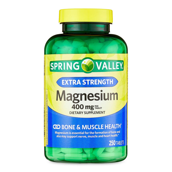 Spring Valley Magnesium Bone & Muscle Health Dietary Supplement Tablets, 400 mg, 250 Count EasyOptionXY LLC
