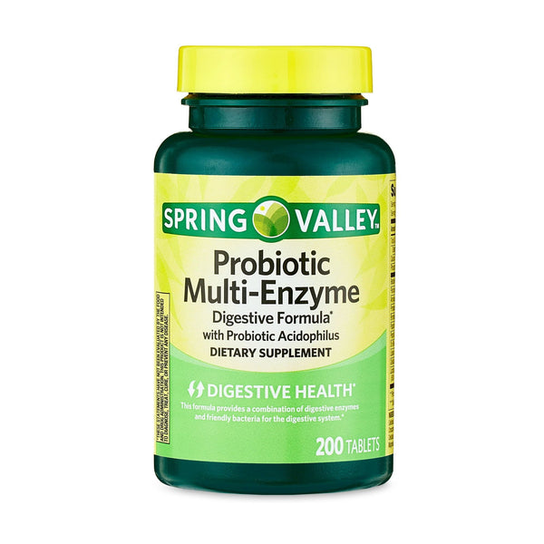 Spring Valley Probiotic Multi-Enzyme Digestive Formula Tablets, 200 Count EasyOptionXY LLC