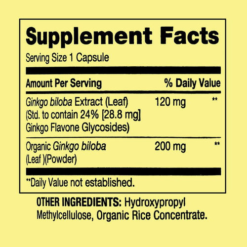 Spring Valley Ginkgo Biloba Extract General Wellness Dietary Supplement Vegetarian Capsules, 120 mg, 90 Count EasyOptionXY LLC