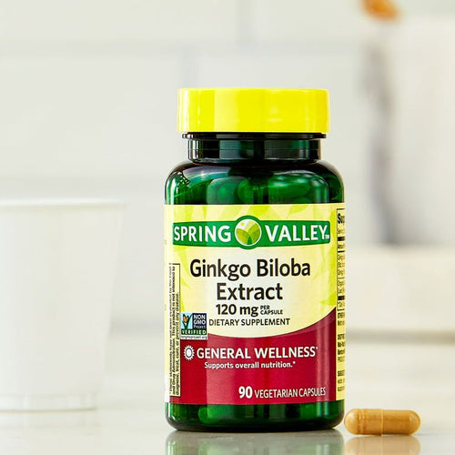 Spring Valley Ginkgo Biloba Extract General Wellness Dietary Supplement Vegetarian Capsules, 120 mg, 90 Count EasyOptionXY LLC