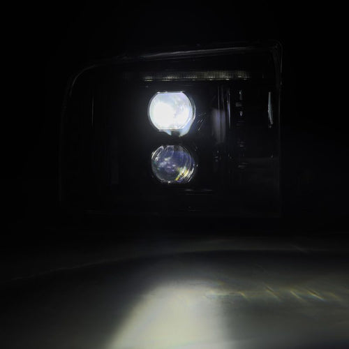 AlphaRex 05-07 Ford Super Duty/Excursion LUXX-Series LED Projector Headlights Black OffRoadUSA.com