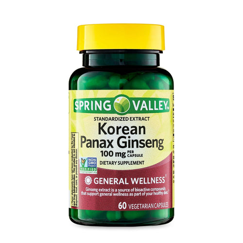 Spring Valley Korean Panax Ginseng Vegetarian Capsules, 100 mg, 60 Count EasyOptionXY LLC