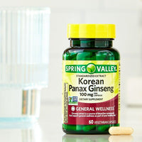 Spring Valley Korean Panax Ginseng Vegetarian Capsules, 100 mg, 60 Count EasyOptionXY LLC