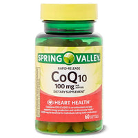 Spring Valley Rapid-Release CoQ10 Heart Health Dietary Supplement Softgels, 100 mg, 60 Count EasyOptionXY LLC