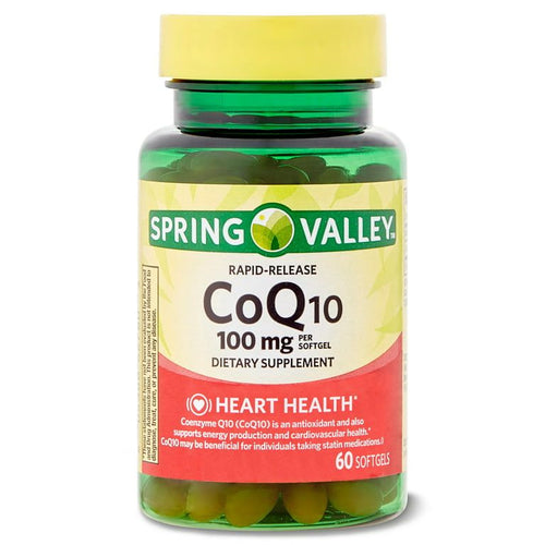 Spring Valley Rapid-Release CoQ10 Heart Health Dietary Supplement Softgels, 100 mg, 60 Count EasyOptionXY LLC