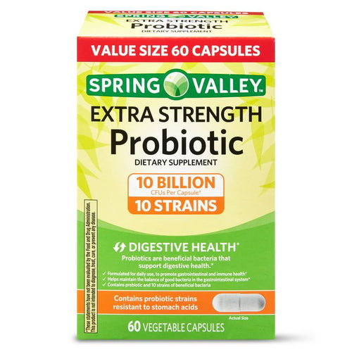 Spring Valley Extra Strength Probiotic Vegetable Capsules, 60 Count EasyOptionXY LLC